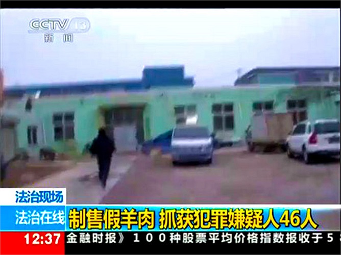 Cơ quan chức năng kiểm tra đột xuất một nhà máy chế biến thực phẩm đông lạnh làm thịt giả.