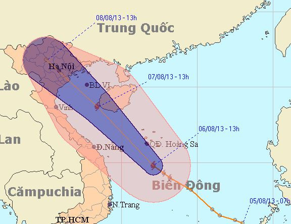 bão số 6, biển đông, đông bắc bộ, di chuyển nhanh