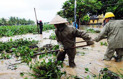 Hội An, phố cổ, nhà cổ, lụt, lũ, ngập úng, chìm trong nước
