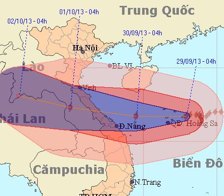 bão Wutip, bão số 10, miền Trung, quần đảo Hoàng Sa, giật cấp 14