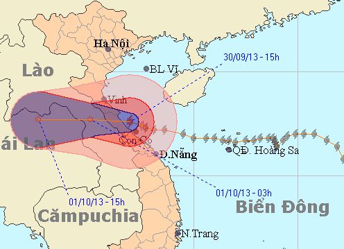 bão Wutip, bão số 10, đổ bộ miền Trung, cơn bão mạnh nhất