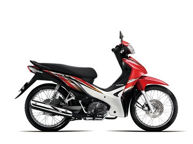 Trong ảnh là một mẫu xe Wave hình dáng tựa như cơn sóng của Honda. 