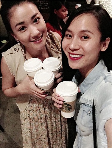 Maya bên người đẹp Thái Hà.