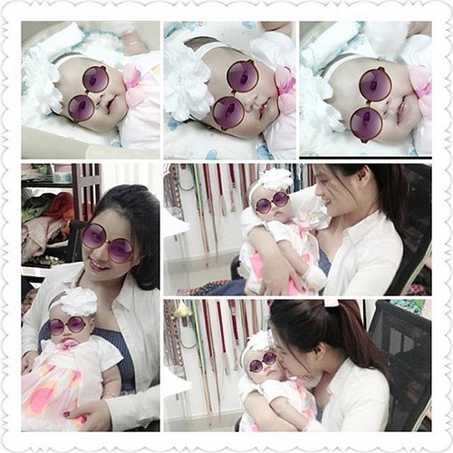 Vũ Thu Phương và cô công chúa nhỏ.