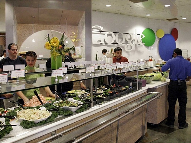Bữa trưa miễn phí với 15 loại cafe khác nhau tại văn phòng Google ở Mountain View, Mỹ