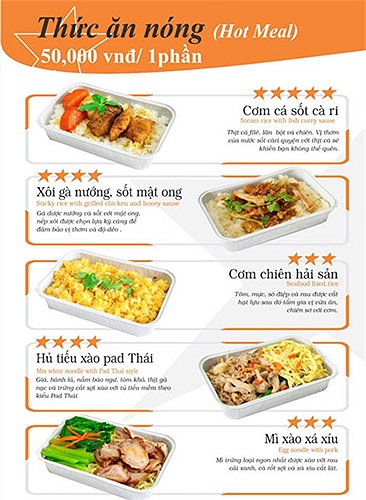 Suất ăn chính của Jetstar đồng giá 50.000 đồng/phần.