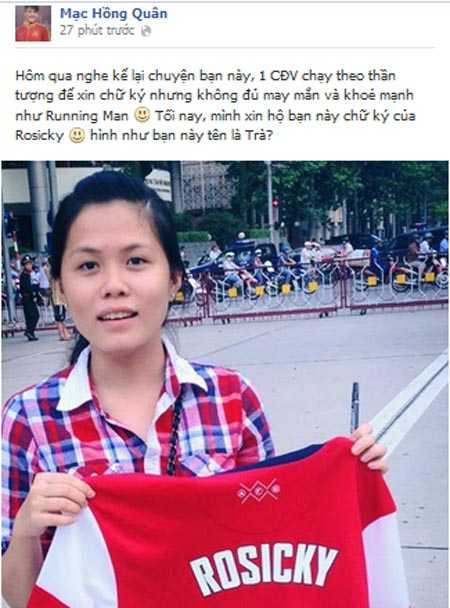 Chia sẻ của Mạc Hồng Quân trên facebook