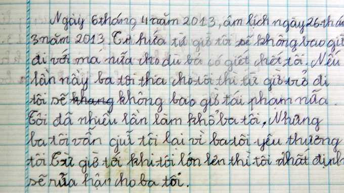 nhật ký, hận mẹ, đánh đập, cha ruột, vũ phu