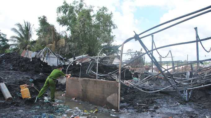 cháy, cơ sở phế liệu, đồng tháp