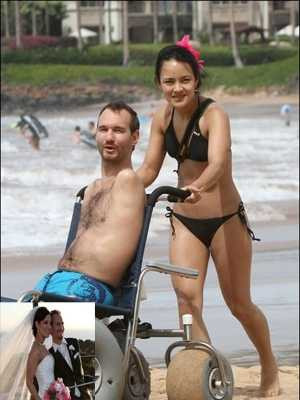 Nick Vujicic và người bạn đời Kanane Miyahara.