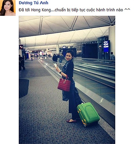 Á hậu Dương Tú Anh khoe ảnh ở Hong Kong.