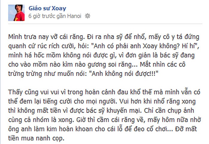 GS Xoay Đinh Tiến Dũng và kỉ niệm đi khám răng miễn phí.