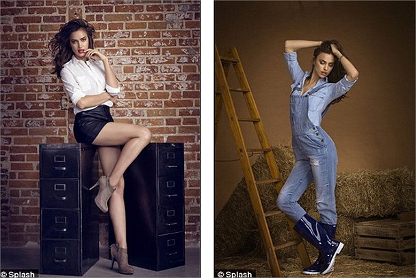 Irina Shayk tham gia một buổi chụp hình quảng cáo cho hãng giày Tây Ban Nha.