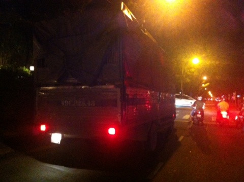 xe tai nang, gio cam, CSGT.