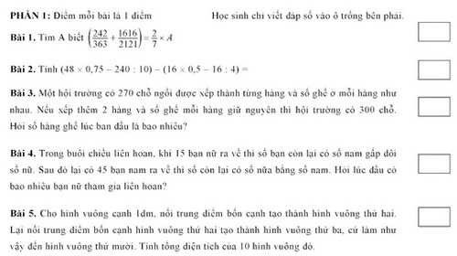 đề thi vào trường Ams