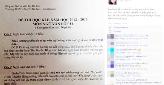 đề thi văn trường Amsterdam