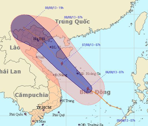 áp thấp, bão số 6, mạnh lên, hoàng sa, miền bắc
