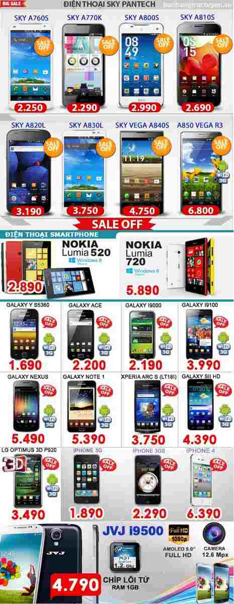 Điện thoại Nokia, Samsung, sky... giảm giá cực sốc!