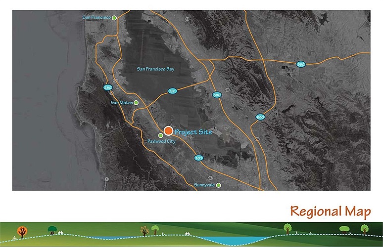 Khu tổ hợp nhà dành cho nhân viên của Facebook nằm ở phía nam Vịnh San Francisco và phía đông thành phố Redwood, cách trụ sở chính không xa.