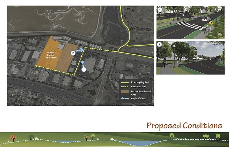 Trên bản đồ, đường liền màu vàng là đường sẵn có, đường vàng kẻ đứt đoạn sẽ được xây dựng để nối giữa khu tổ hợp nhà và đường cũ.