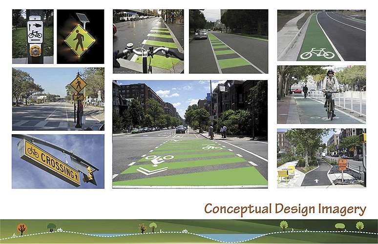 Hình ảnh biển báo chi tiết được lắp đặt trên con đường mới sẽ mở cùng dự án. 