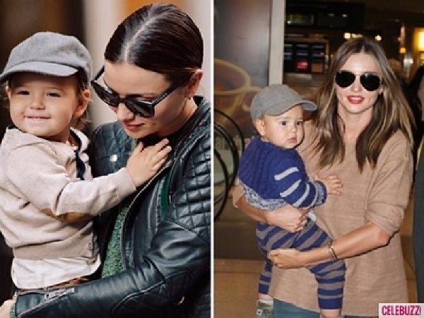 Mốt jumpsuite kẻ thường được mẹ Miranda lựa chọn cho con trai khi ra phố.