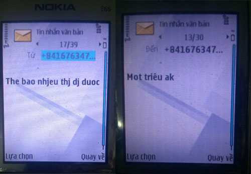 Tin nhắn trả giá trong điện thoại của cô gái "dịch vụ".