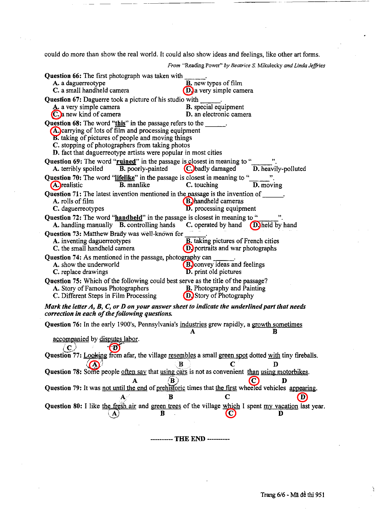 đề thi, đáp án môn Hóa, Tiếng Anh