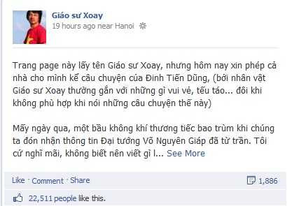 Những chia sẻ của GS "Cù Trọng Xoay" trên mạng xã hội 