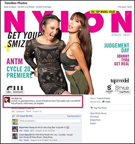 Hà Anh tự tin trên thảm đỏ quốc tế, bên cạnh dàn siêu mẫu, chân dài nổi tiếng của thế giới. 