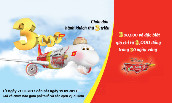 Vé giá rẻ 3.000 đồng/chặng của VietjetAir đang gây "sốt"