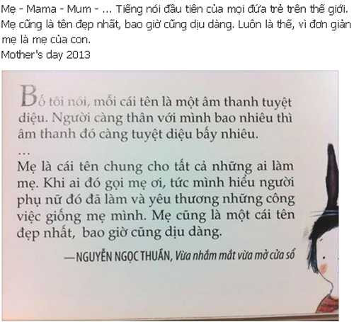 Cư dân mạng chào đón Ngày của mẹ