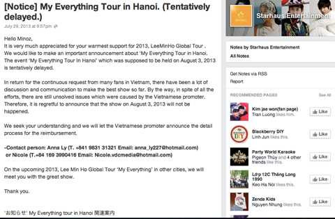 Show Lee Min-ho bị hủy