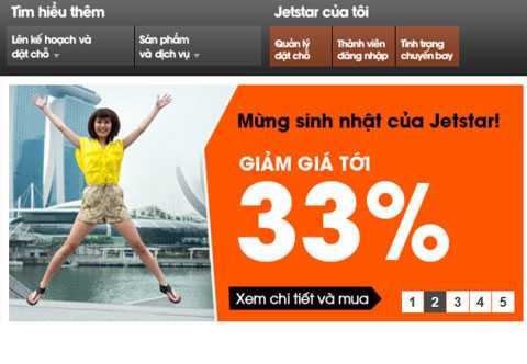  Chương trình giảm giá vé máy bay mới của Jetstar.