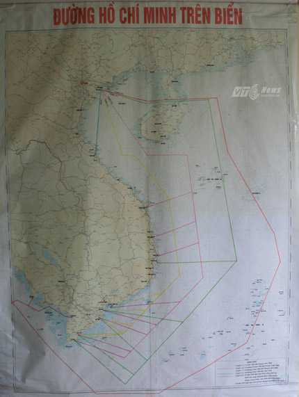 Sơ đồ các chuyến đi của Đường Hồ Chí Minh trên biển