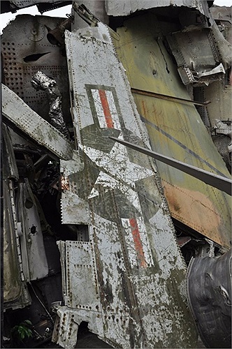 Huy hiệu của các lực lượng Mỹ trên các mảnh sắt vụn