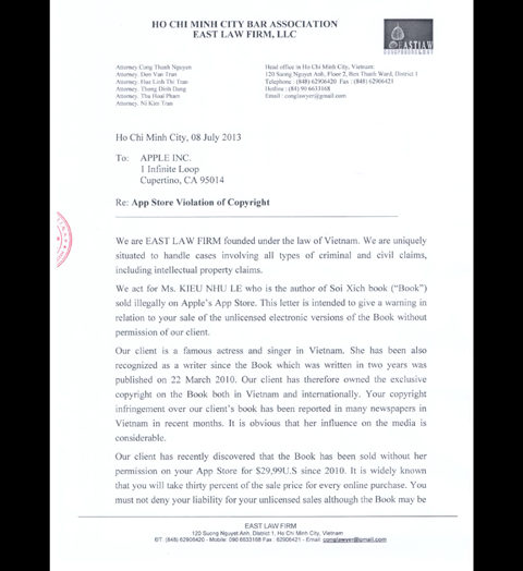 Lê Kiều Như kiện Apple