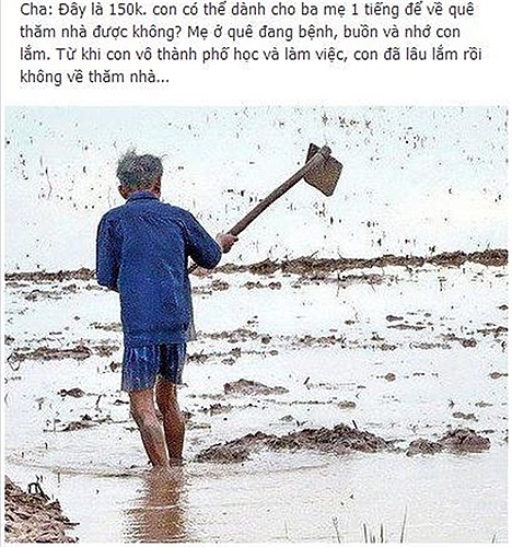 Lời nói của cha với con khiến nhiều người giật mình vì sự vô tâm đối với cha mẹ. Dân mạng xúc động trước thông điệp bức ảnh nhắn gửi: 'Dù trong hoàn cảnh nào cha mẹ cũng thương con hết mực'.