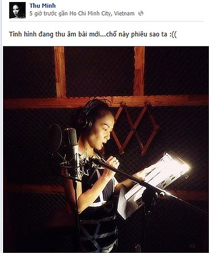 Lên kế hoạch sinh em bé mà Thu Minh vẫn miệt mài thu âm ca khúc mới.