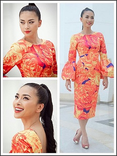 Ngô Thanh Vân cho rằng, sắc cam sẽ lên ngôi. Mặc dù vậy, với bộ đồ khá sến sẩm của chị, thì sắc cam khó mà lên ngôi được.