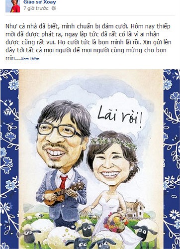 Cách đây ít giờ Đinh Tiến Dũng cũng chia sẻ tấm thiệp mời cưới độc đáo của mình.
