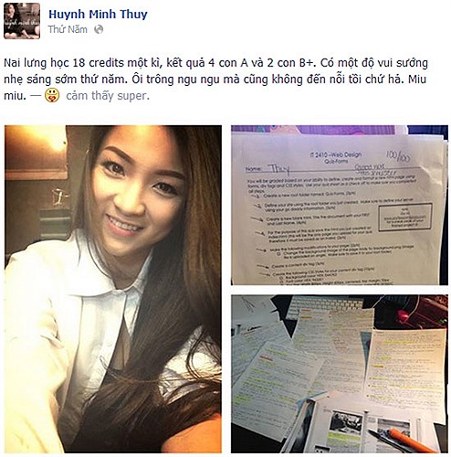 Và niềm vui khi nhận bảng điểm tốt.