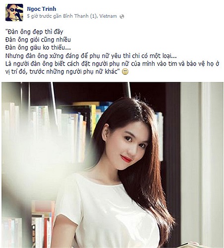 Ngọc Trinh đưa ra quan niệm về người đàn ông xứng đáng yêu.
