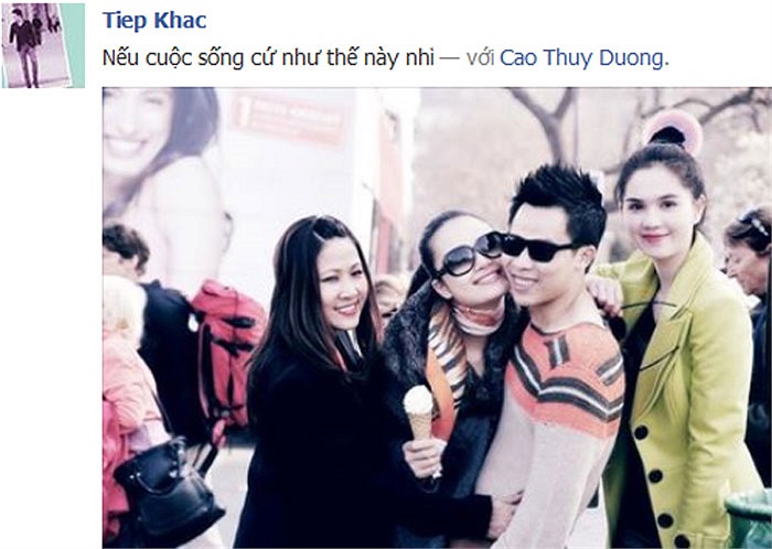 Ông bầu của Ngọc Trinh, Vũ Khắc Tiệp chia sẻ, luôn mong cô cuộc sống luôn vui vẻ với bạn bè bên cạnh.