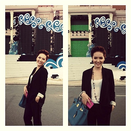 Phương Linh và mái tóc tém mới đầy lạ lẫm.