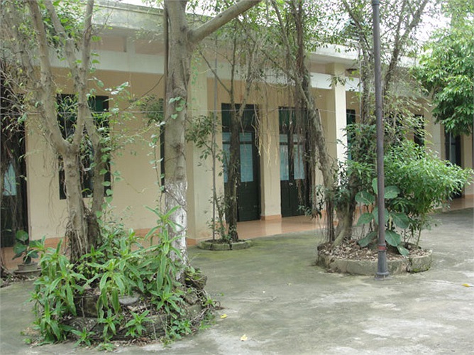 Không gian Trung tâm điều dưỡng trong lành với bóng cây xanh, tiện cho việc nghỉ dưỡng.