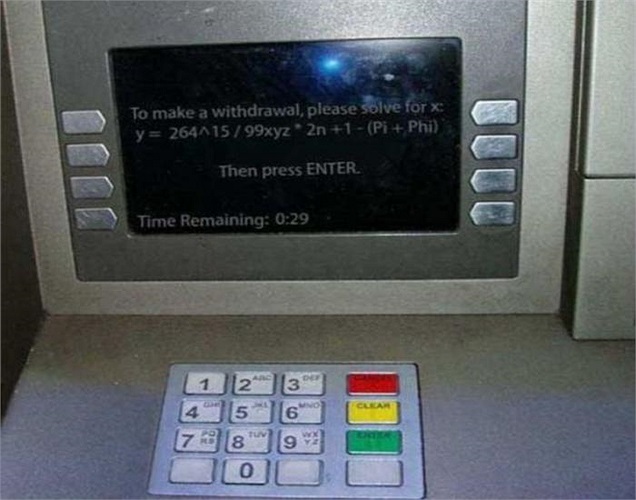 Cây ATM khó tính nhất thế giới: phải giải được toán mới rút được tiền.