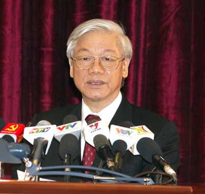 Tổng Bí thư Nguyễn Phú Trọng phát biểu bế mạc Hội nghị TW7. Ảnh: VGP/Nguyễn Hoàng