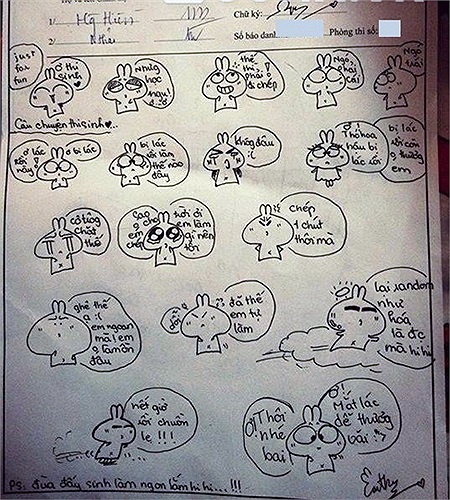 Tờ giấy nháp của thí sinh trong kỳ thi tốt nghiệp THPT môn Sinh học