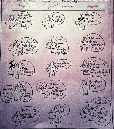 Rất nhiều những hình vẽ thú vị thể hiện sự hài hước của các sĩ tử